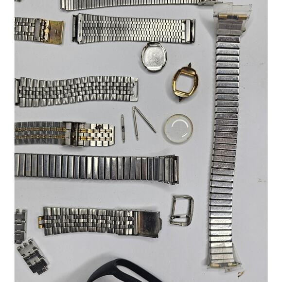 1.5 Pounds Watch Band Bundle Lot DIY Craft Project Repair Steampunk Vintage - Picture 7 of 10